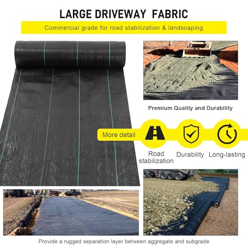 Driveway Fabric, 13x150 ft Road Fabric Commercial Weed Barrier Fabric, Landscape Fabric Heavy Duty 3.5OZ French Drain Fabric for Erosion Control,Landscape Fabric,Weed Barrier,Construction Projects - size: 13x150 ft-3.5OZ