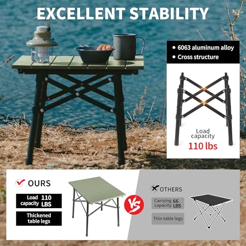 Naturehike Portable Camping Table, Aluminium Folding Table, Ultralight Camp Table Small Table for Camping Hiking Backpacking Outdoor Picnic - size: 20.5" x 14.8"
