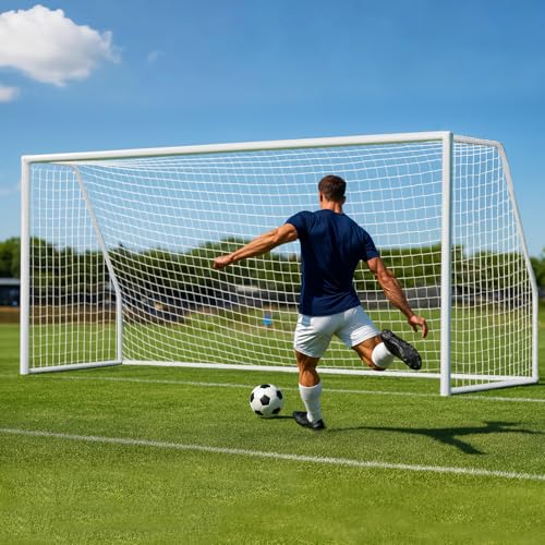 MOPHOTO Soccer Goal, 6X4/8x6/10x6.5/12x6/16x7/18.5x6.5/21x7/24x8ft Soccer Goals for Backyard, Full Size Soccer Goal for Teens & Adults Training - size: 21x7FT, style: Alloy Steel