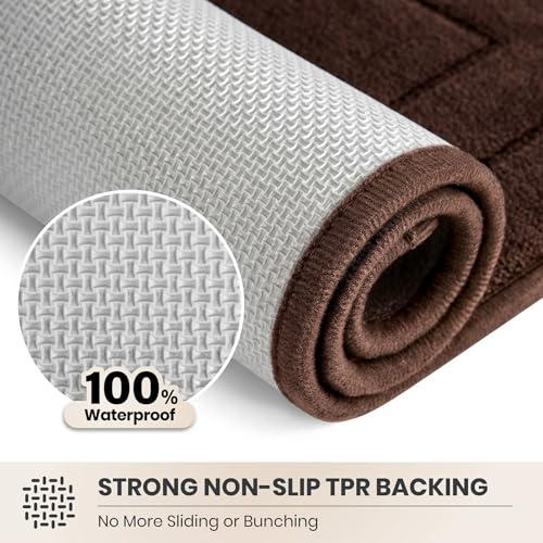 PURRUGS Dirt Trapping Door Mat 24" x 35.5", Non-Slip/Skid Machine Washable Entryway Rug, Dog Doormat, Super Absorbent Welcome Mat for Muddy Wet Shoes and Paws, Brown - color: Brown, size: 24" X 35.5"