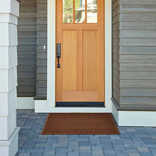 Hudson Exchange (35"x35", Dark Brown) Waterhog Fashion Scraper Entry Square Floor Mat - color: Dark Brown
