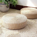 Japanese Style Handcrafted Eco-Friendly Padded Knitted Straw Flat Seat Cushion,Hand Woven Tatami Floor Cushion Corn Maize Husk (Dia40cm/15.8" x 10cm/4") - style: Dia40cm/15.8 Inch x 10cm/4 Inch