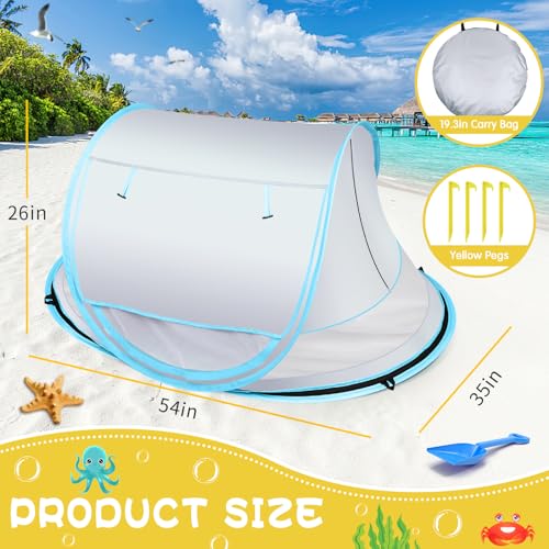 Baby Beach Tent,Large Pop Up Beach Tent Sun Shade for Beach,Portable Baby Travel Tent with Mosquito Net,Indoor Baby Play Tent,UPF 50+ UV Protection Sun Shelters for Infants - style: Gray