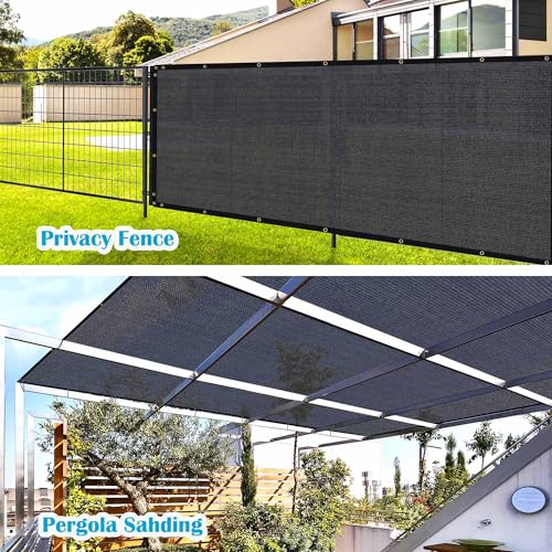 90% Black Sun Shade Cloth 10x16 ft - Fence Privacy Screen, Breathable Mesh Tarp & Serrated Grommets for Garden Plants Outdoor, Patio Pergola, Porch Cover, Chicken Coop & Dog Kennel - size: 10x16 ft