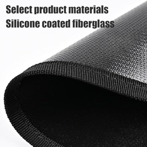 Fire Pit Mat 36" Round – Fireproof Deck Protector for Fire Pits, Triple-Layer Heat Resistant Mat for Patio, Grass & Camping, Waterproof Silicone Fiberglass Grill Pad - size: 36" Round