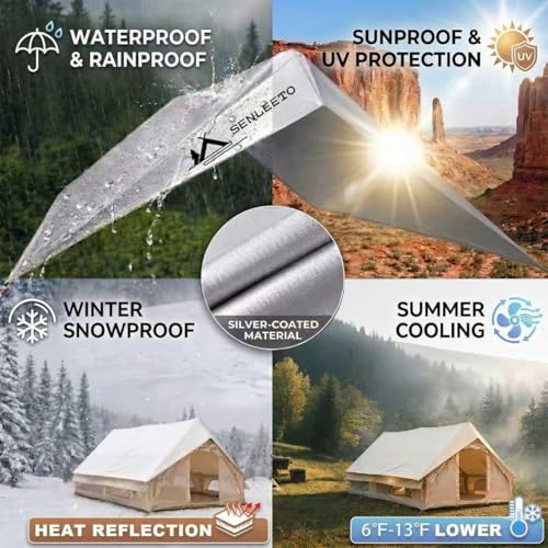 SENLEETO Inflatable Tents for Camping, Large Inflatable Camping Tent with Hand Pump, Easy Setup Tents for 4-6 People, Portable Glamping Tent - size: Ultimate-118 inch*82.6 inch*78.7 inch/4-6 People