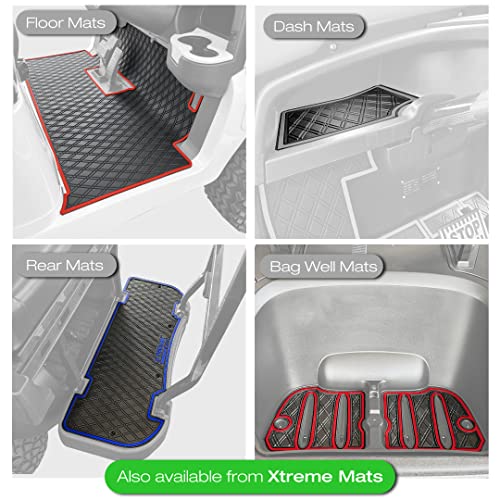 Xtreme MATS Yamaha Compatible Golf Cart Mat, Full Coverage Golf Cart Floor Liner Mat - Compatible with Yamaha Adventurer (2007-2017), G29, YDR, & Drive (Gen1) Models Only - Black with Red Trim - color: Red Trim, size: Drive/G29