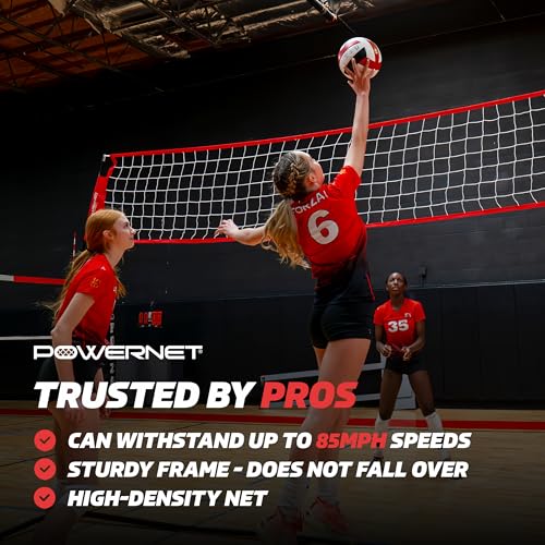 PowerNet Portable Volleyball Net for Backyard Training, Indoor Outdoor Volleyball Practice Equipment, Great for Hitting Serving Drills Small Scrimmage or 1 On 1 Game - size: 20-Foot