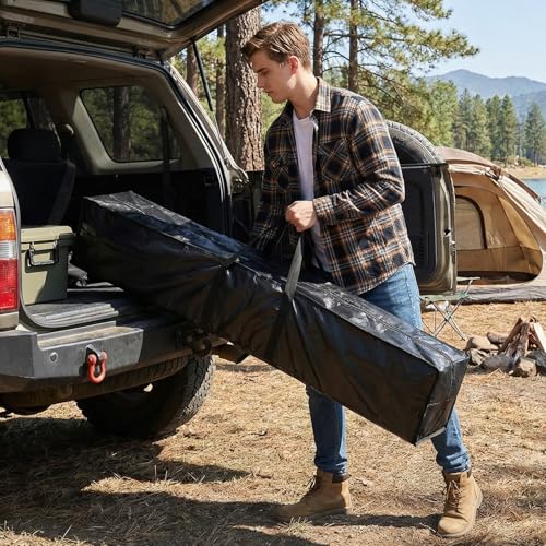 Oversized Hammock Storage Bag, Heavy Duty Waterproof Hammock Cover, 60''L x 10''W x 10''H Portable Steel Hammocks Stand Carrying Bag with Handle, Hammocks Chair Stand Carrying Bags