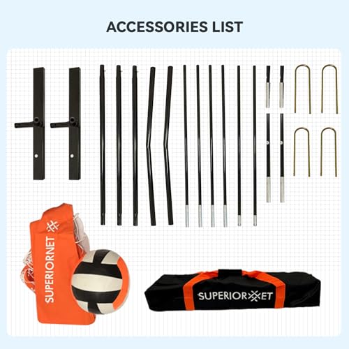 Portable Volleyball Net System Capable of preventing Sagging withThickened Poles, Height Adjustable UV-Resistant Tear-Proof Mesh and Carry Bag for Backyard, Beach and Outdoor Practice