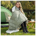 Heated Blanket Battery Operated, Portable Heat Shawl Throw,Heating Outdoor Camping Blanket Hoodie - color: Light Gray