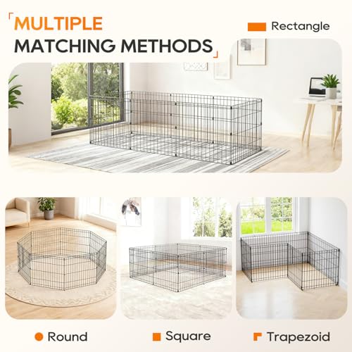 NChanmar Pet Dog Palypen Foldable Portable Metal Dog Fence Pet Exercise Pen for Outdoor & Indoor 24 Inch Height 8 Panels Puppy Palypen Kenne w/Door for Puppy Dogs Small Breeds, Black - size: 24 In