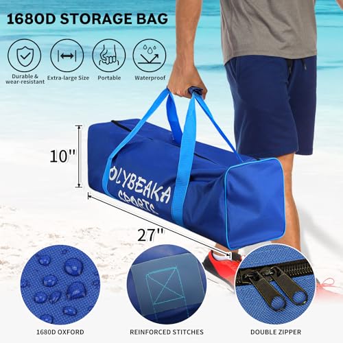 Professional Outdoor Volleyball Net Set for Backyard Beach with 1.7" Aluminum Poles, 45-ply HDPE Net, PU Volleyball and Pump, Boundary Line, Large Carry Bag - Anti-sag & Easy Setup - color: Blue