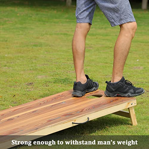 Solid Wood Premium Corn Hole Outdoor Game Set, 2 Regulation and Waterproof Cornhole Game Boards, with 8 Toss Bags, Perfect for Outdoor Indoor - style: L: 2×4feet