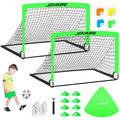 Pro-Grade Kids Backyard Soccer Goal, Tear-Resistant 5-Layer Polyester Soccer Net & 10mm Poles for Maximum Durability, 4x3ft/6x4ft/7x5ft, Pop Up Portable Soccer Training Equipment Set with Size 4 Ball - size: 4 ft x 3ft, style: Green
