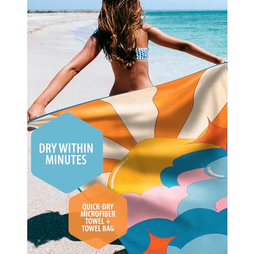 VENTURE 4TH Microfiber Beach Towel: Quick-Dry, Compact, Sand-Free, Absorbent, Sandproof and Lightweight - Perfect for Camping, Beach, and Roadtrips (Sky's The Limit Design | 35x78 inches) - color: Sky's the Limit, size: Extra Large (78" x 35")