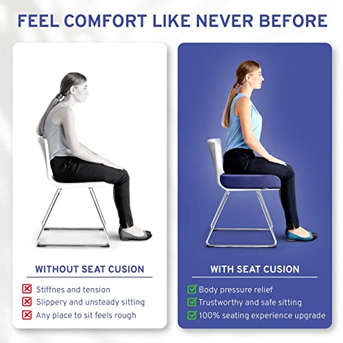 ComfySure Extra Large Wheelchair Seat Cushion - Firm Memory Foam Chair Pad for Wheelchair, Recliner, Office, Car & Bariatric Overweight Users 19”x17”x3” - color: Navy