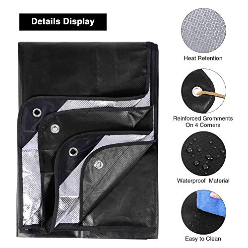 RedSwing Heavy Duty Reflective Survival Space Blanket, Multipurpose Emergency Thermal Blanket for All Weather, Black - color: Silver Black