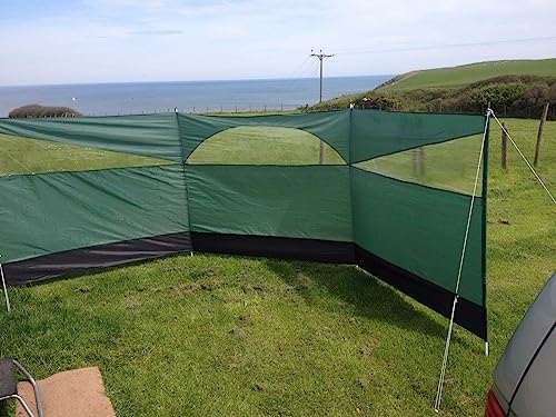 Windbreaker Privacy Camping Screen 3 Panel Blocker Garden Beach 197" x 60" (Forest Green)