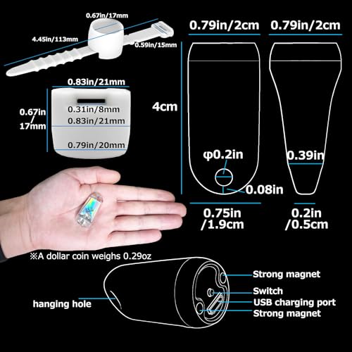 USB Mini LED Lantern, 2 Pack Waterproof EDC Keychain LED Flashlight for Camping, Type-C Rechargeable Battery Small Stick Lamp Puck Dog Collar Torch Light (Blue+Red) - color: Blue+Red