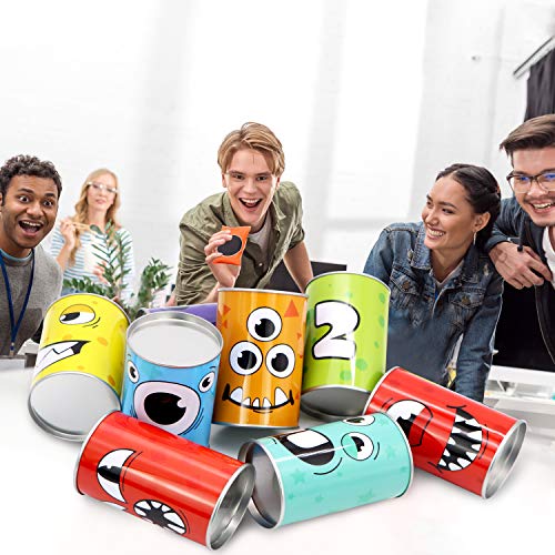 JOYIN 13 Pcs Carnival Bean Bag Toss, Knockdown Can Game Set, Holiday & Birthday Party Games, Outdoor Lawn Yard Activity for Kids Party Favors, Easter Egg Hunt for Classroom Gifts (Monster Style) - style: Monster