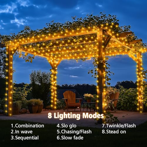 2 Pack Fairy String Lights Plug in, 33Ft Green Wire 100 Micro Starry LED Outdoor String Lights with 8 Modes Timer IP68 Waterproof Twinkle Lights for Bedroom Garden Christmas Home Decor (Warm White) - color: Warm White