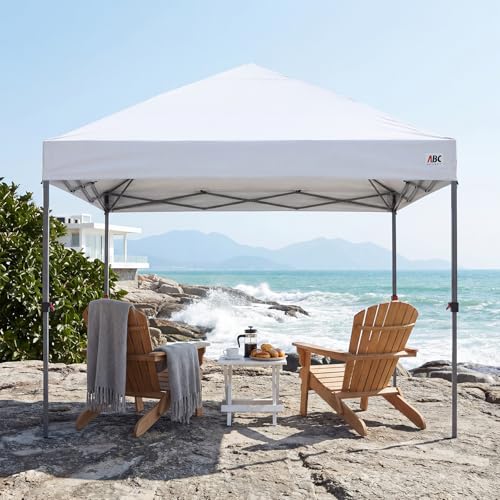 ABCCANOPY 8x8 Pop Up Canopy Tent, Easy Setup Instant Shelter with Wheeled Bag, Heavy Duty Outdoor Canopy for Beach, Market, Backyard, UV Protection, Outdoor Weather Protection (White, 8x8) - color: White, size: 8x8
