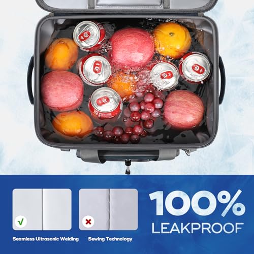 Maelstrom Soft Sided Cooler Bag, 30/40 Can Collapsible Insulated Ice Chest, Large Leakproof Portable Storage for Camping, Travel, Kayaking & Beach - color: 6.Blue with lid, size: 40 Can