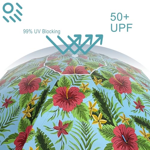 LOTTAFUN Portable Beach Umbrella 6.5ft – Lightweight Adjustable Outdoor Patio and Beach Umbrella Sun Shade with Sand Anchor & Carry Bag, Outdoor Folding no Tilt. - color: Multi Color