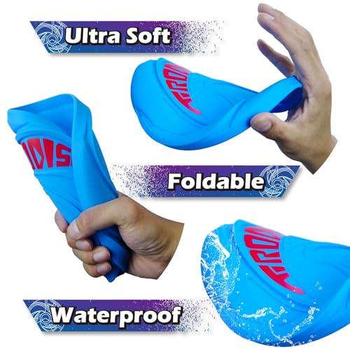 AMAZING TOYZ Tirodisc Foldable Frisbee for Kids & Adults, 20cm Soft Silicone Flying Disc - Portable Pocket-Sized Outdoor Waterproof Toy for Beach, Park, Pool Games | Easy Clean & Safe Catch - color: Blue
