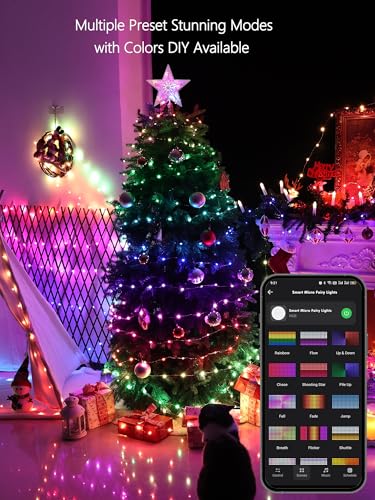 BrizLabs Smart July 4th Lights, 33ft 100 LED Red White Blue Fairy Lights Work with Alexa/Google Home, WiFi Xmas Light Dimmable RGB Color Changing Twinkle Starry Light for Xmas Home Party Halloween - color: 100 LED Smart (Silver Wire)