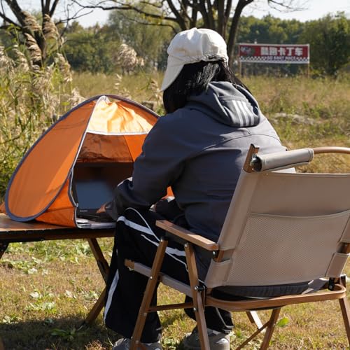 Small Pop Up Beach Tent Portable Head Tent, Pet Shade Canopy with Breathable Meshed Window for Dogs/Cats (Orange) - color: Orange