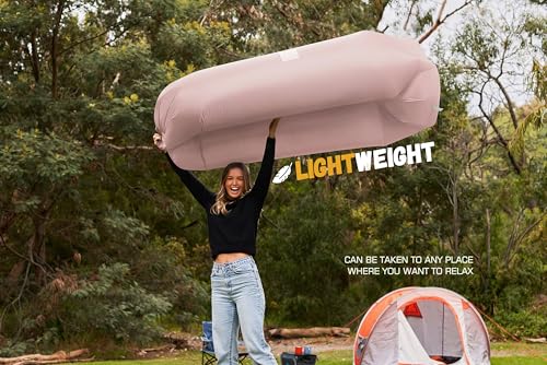 WEKAPO Inflatable Couch Air Lounger Chair - Camping & Beach Accessories, Portable Blow up Sofa for Hiking, Lawn, Indoor/Outdoor Movies & Music Festivals. Lightweight and Easy to Set Up Air Hammock - color: Dustypink