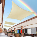 Royal Shade 8' x 10' Beige Rectangle Sun Shade Sail Canopy Outdoor Patio Fabric Screen RTAPR1013 - UPF50+ 95% UV Blockage, Heavy Duty, Water & Air Permeable (We Make Custom Size) - color: Beige, size: 8' X 10' Standard Size
