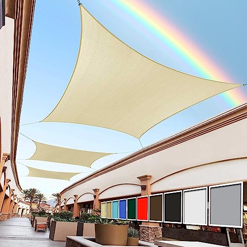 Royal Shade 7' x 18' Beige Rectangle Square Sun Shade Sail Order to Make RTAPR1013 Canopy, UPF50+ 95% UV Blockage, 200GSM Commercial Standard Heavy Duty, 3 Years Warranty (We Make Custom Size) - color: Beige, size: 7' X 18' Custom Size