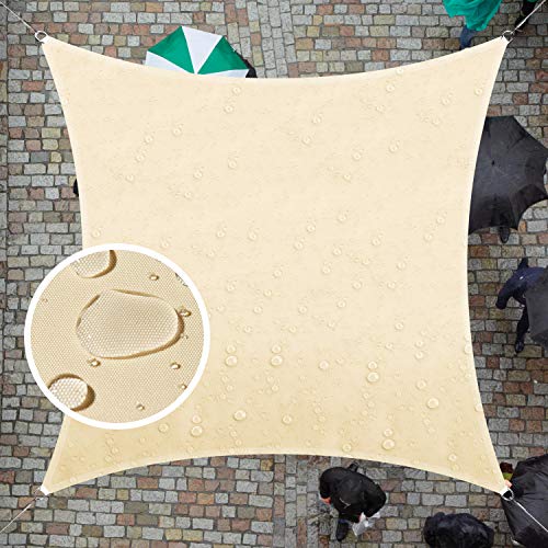ColourTree 4' x 12' Custom Size Beige TADS9.5 Square Waterproof Sun Shade Sail UPF50 Canopy Awning Shelter, 95% UV Blockage & Water Resistant, Outdoor Patio Garden Carport (We Make Custom Size) - color: Beige, size: 4' x 12' Custom Size