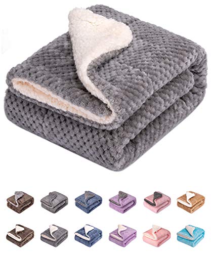 DW-Flint Gray Plush Fleece Receiving Blanket for Dog, Cat, Couch, Sofa, Travel and Outdoor, Camping (24" x 32") - color: Dw-flint Gray, size: Blanket (24" x 32")