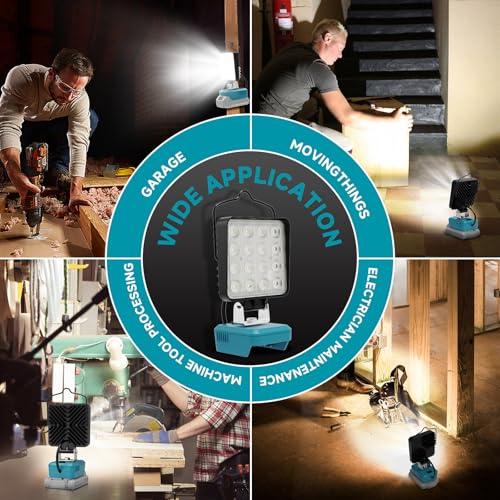 2 PCS LED Work Light for Makita 18V Battery,Battery Light for Makita 18v Tools Portable Outdoors Flood Lighting - size: M light 10000LM - 2 Pack