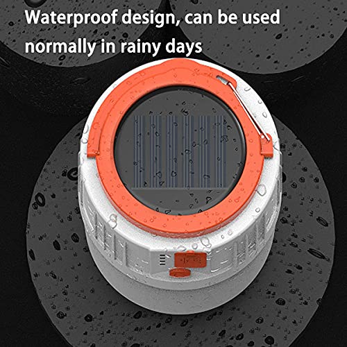[100W 5000Mah] Solar Camping Lights Portable Rechargeable Lantern Hooked Hanging Tent Lamp Remote Battery Bulbs Outdoor 5000mah 5 Modes Waterproof for Power Outages Canopy Gathering Emergency 2 Pack - color: 2 Pack-orange-5000mah-with Remote Control