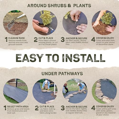 Dewitt Pro-5 Weed Barrier Fabric 5 oz, 6 x 250 Feet – Heavy-Duty Woven Landscape Ground Cover Mat for Raised Garden Bed, Greenhouse Gardening, Outdoor Landscaping, and Commercial Planting - size: 1 Pack, style: 6' x 250'
