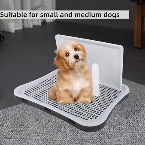 Indoor Dog Potty Tray with Splash Guard, 20"x15.5"x1.4" Pee Pad Holder for Puppies & Small Dogs, Waterproof Easy-Clean Dog Toilet Training Tray (Gray)
