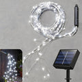 Solar Fairy Lights Outdoor White, Multi Strand 180 LEDs Watering Can String Light, Waterproof Solar Powered Waterfall Lights, Cool White Firefly Bunch Lights - color: Cool White