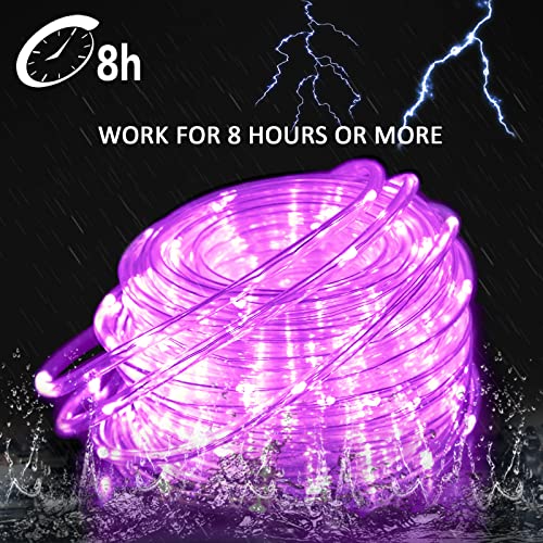 JMEXSUSS 200 LED Pink Solar Rope Lights,72ft 8 Modes Solar Rope Lights Outdoor Waterproof LED, Pink Solar Fairy Lights for Fence,Gazebo,Yard,Walkway - color: Pink, size: 200 LED