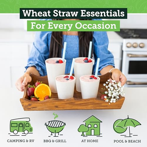 Grow Forward Premium Wheat Straw Cups - 13 & 20 oz Unbreakable BPA Free Hard Plastic Cups - Reusable Lightweight Plastic Drinking Glasses for Kitchen, Outdoor, Water, Camping, RV - Sahara - color: Sahara Beige, size: 13/20oz