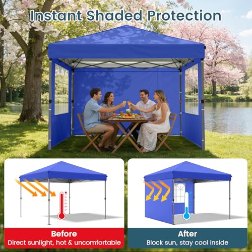 Raynesys Sidewall for 10x10 Canopy Tent, Waterproof Silver-Coated Fabric, UPF 50+ UV Protection, 3 Pack Canopy Wall 114''x72'', No Frame or Top Cover, Blue - color: Blue