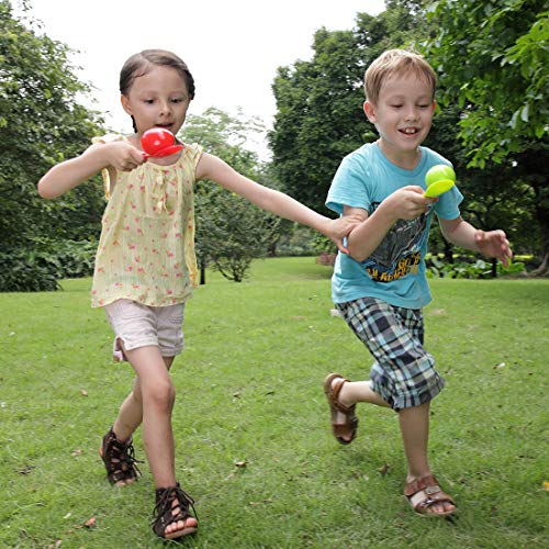 BOHS Egg and Spoon Race Game Set with Yolk - Outdoor Lawn Relay Game for Kids - Field Day Party Favors Toy