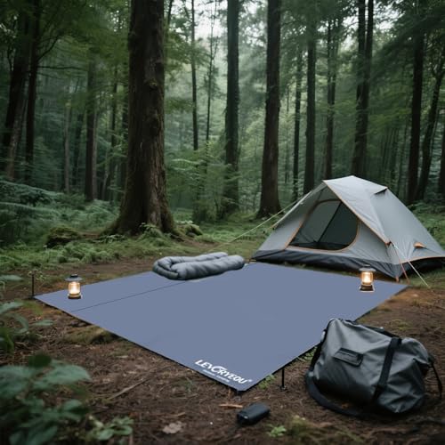 Tent Footprints Outdoor Camping Tent Floor Mat Moisture Proof Ground Sheet 210D Oxford Cloth Ultralight Waterproof Wear-Resistant Multi-Purpose Shading Trap with Tent Stakes - size: 210*100cm (6.89*3.28 FT)