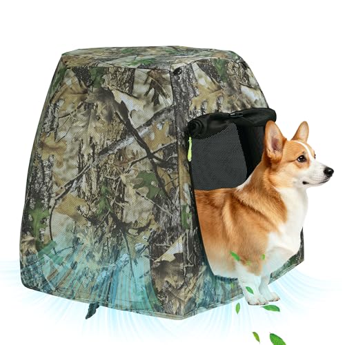 Dog Tent for Small & Medium Dogs, Pop Up Dog Enclosure, Waterproof Pet Tent with Zipper & Ground Spike, Portable Pet Playpen for Camping Beach, Puppy Tent Outdoor/Indoor 28.7x28.7x20.5 inch (Size M) - size: M 28.7x28.7x20.5 inch