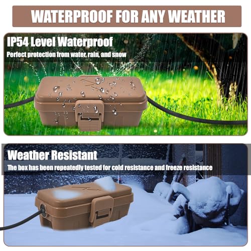 Hrensaw Small Weatherproof Electrical Connection Box(6 x 3.5 x 2.2inch),Outdoor Electrical Box,Waterproof Extension Cord Covers for Plug, Extension Cables, Holiday Lights,Brown - color: Brown, size: Small
