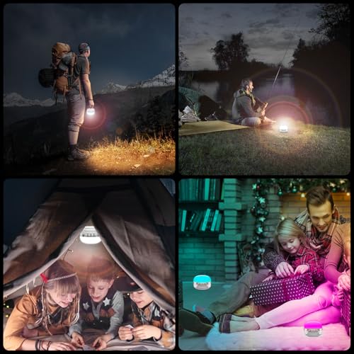 LED Camping Lantern Rechargeable 1400LM, Up to 420H Running Time Camping Tent RGB Light, 10400mAh Emergency Hanging Light for Hurricane, Power Outages, Home, Hiking, White - style: White Ultra